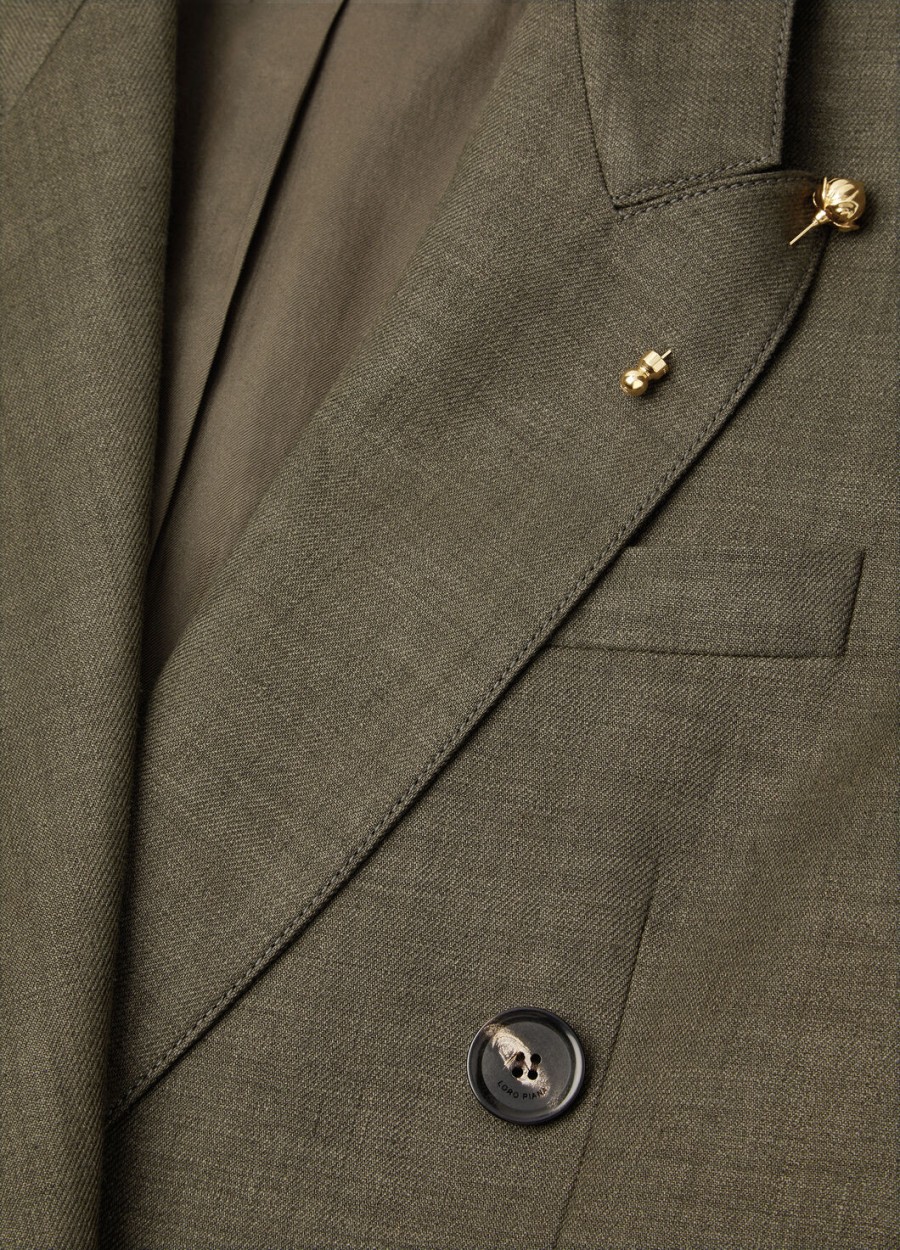 genny blazer in scheerwol dennenzwart