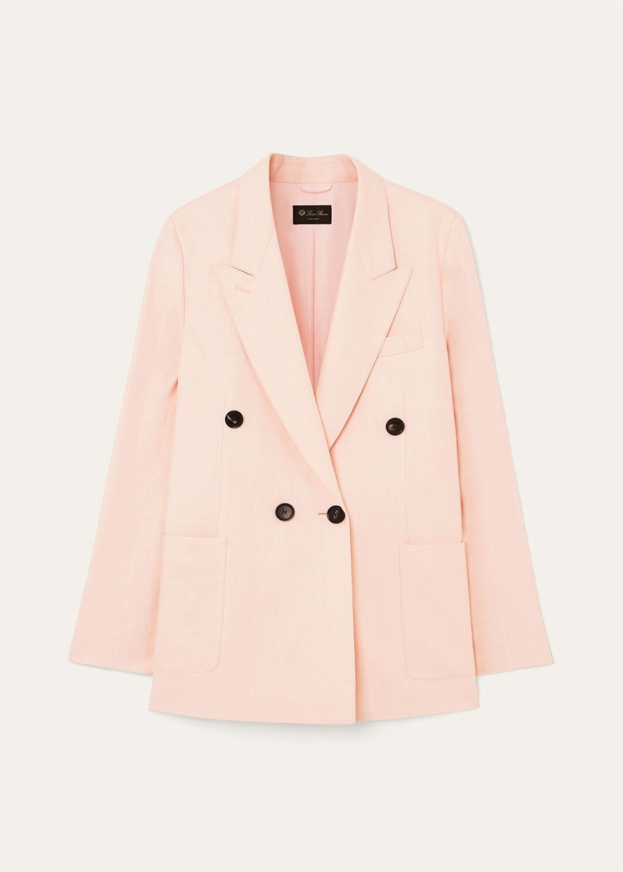 genny blazer van zachte roze scheerwol