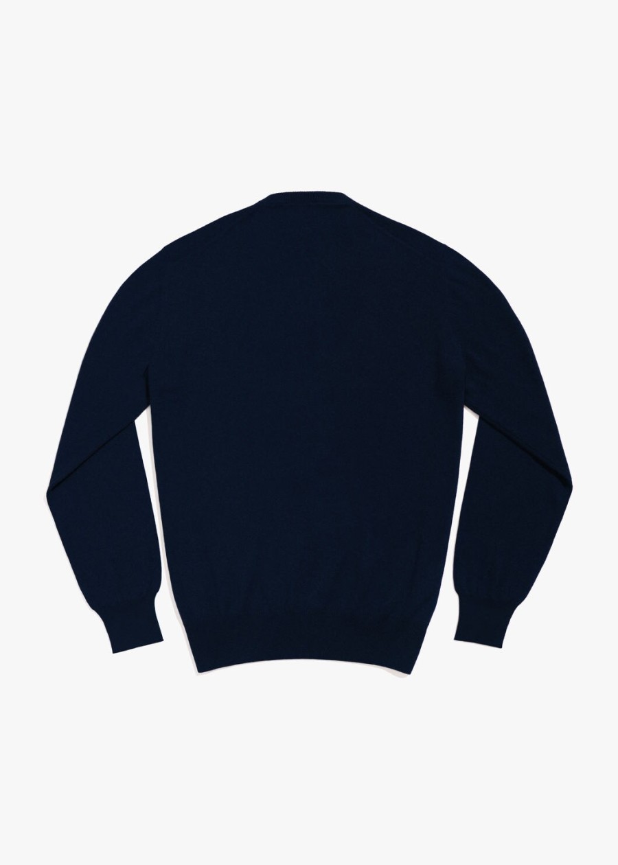 klassieke v-hals vicuña marineblauw