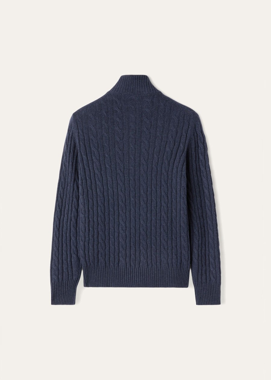 treccia baby cashmere blauwe corsarodonker leiblauwe trui