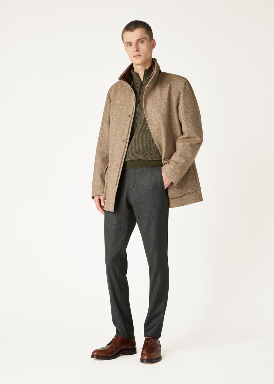 roadster trui mezzocollo cashmere cypres melangecroissant melange