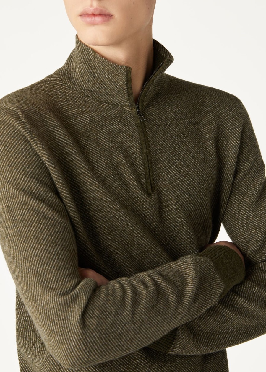 roadster trui mezzocollo cashmere cypres melangecroissant melange
