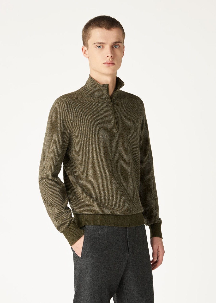 roadster trui mezzocollo cashmere cypres melangecroissant melange