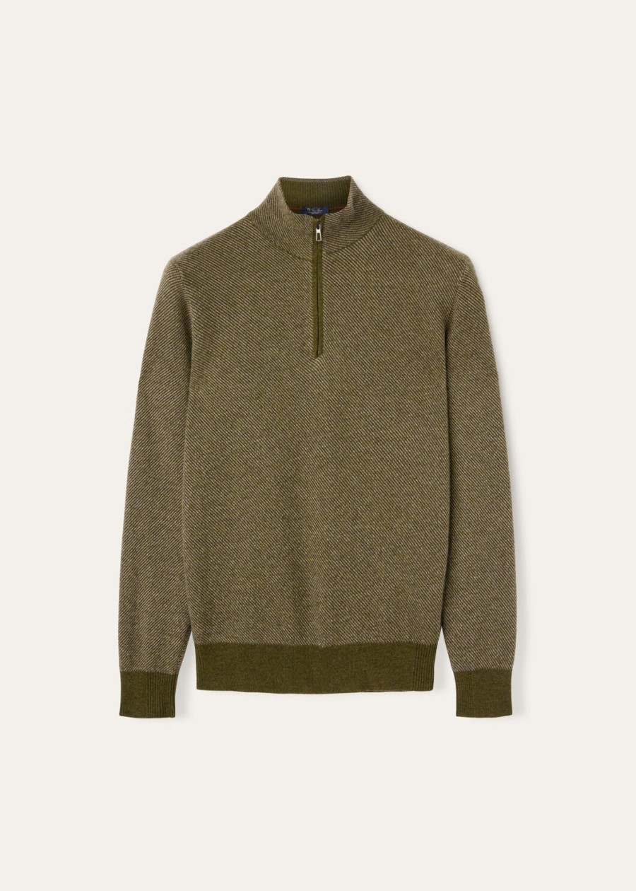 roadster trui mezzocollo cashmere cypres melangecroissant melange