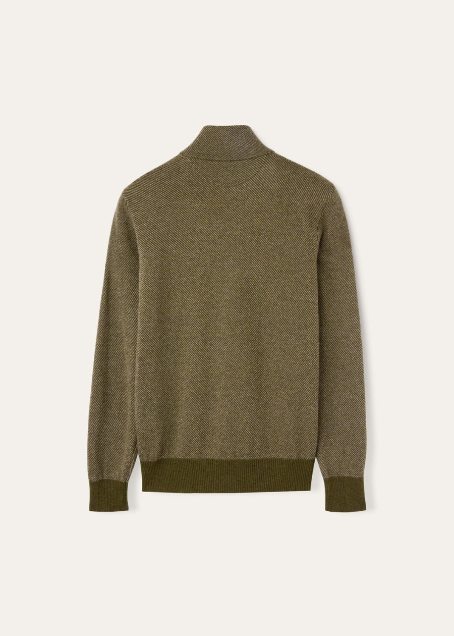roadster trui mezzocollo cashmere cypres melangecroissant melange