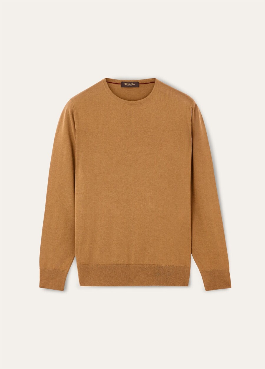 wish wollen camelkleurige oasis melange t-shirt met ronde hals