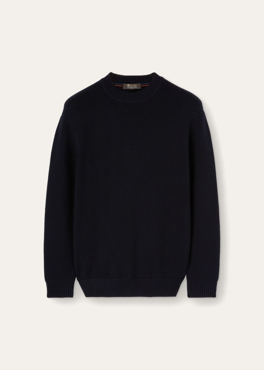 the gift of kings argyle crewneck marineblauw