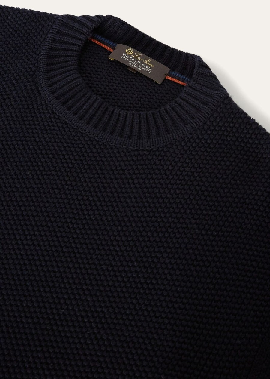 the gift of kings argyle crewneck marineblauw