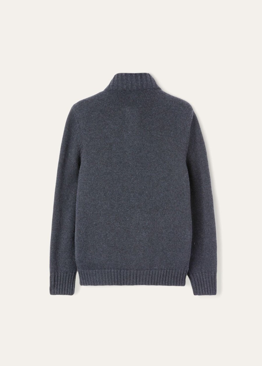 colman baby cashmere bomberjack zwartgrijs melange