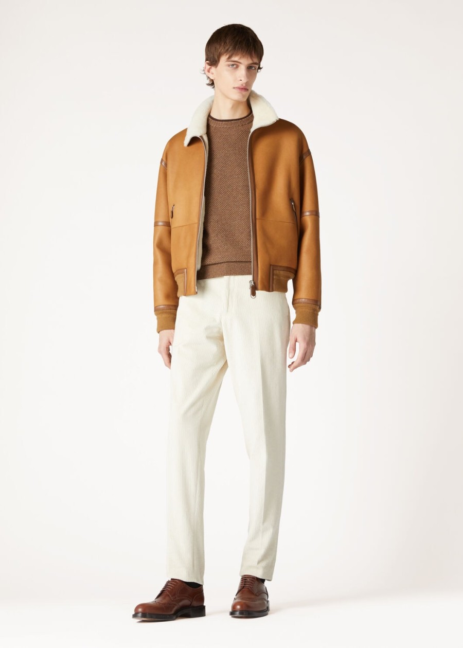 city pull crewneck baby cashmere golden wheatcocoa truffle