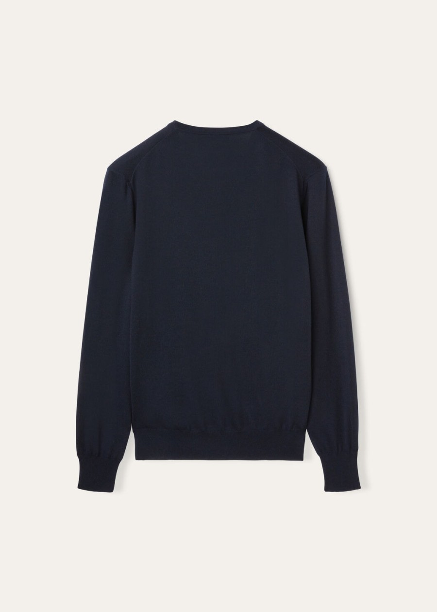 cash light v-hals kasjmier marineblauw