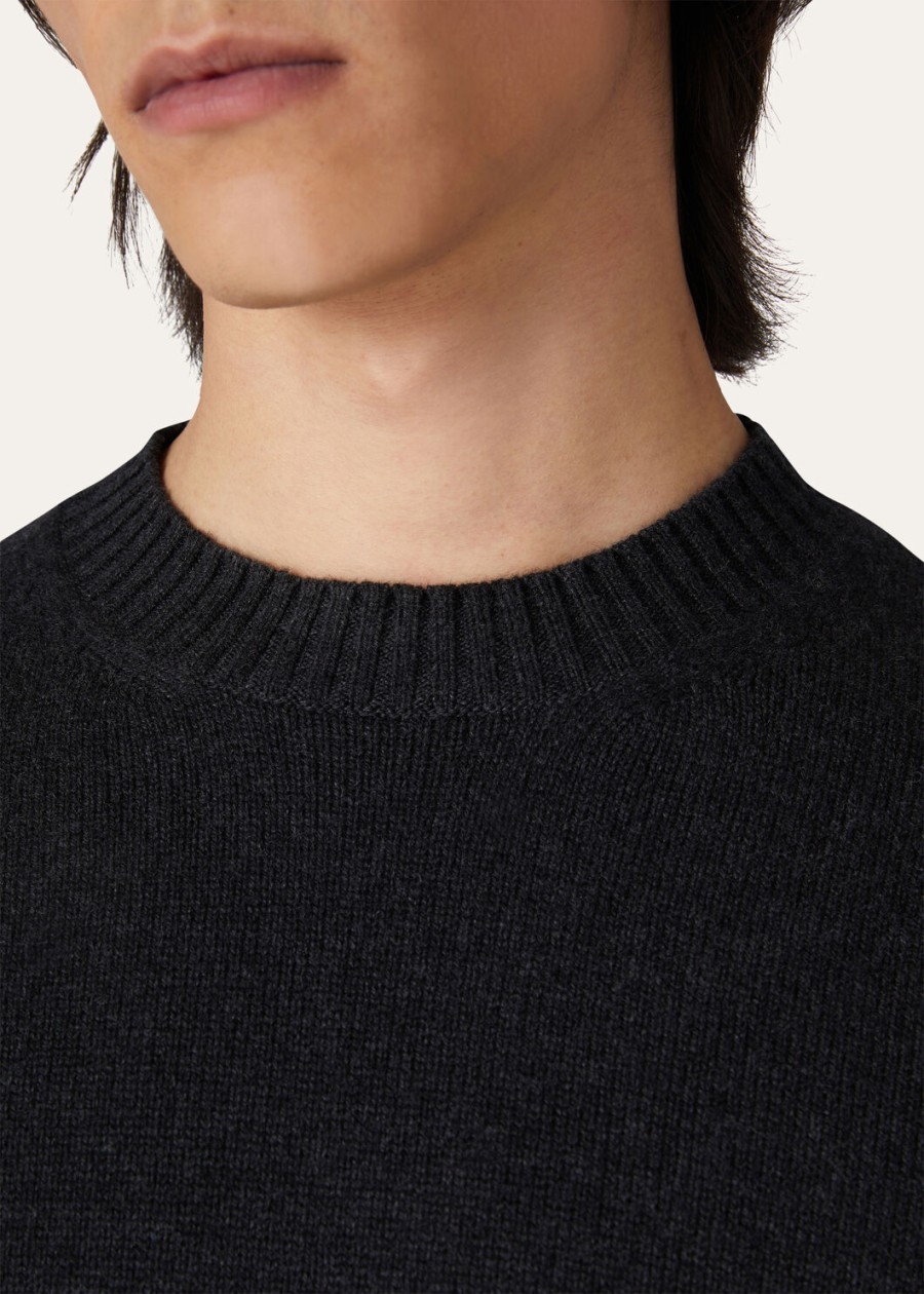 parksville crewneck baby cashmere zwartgrijs melange