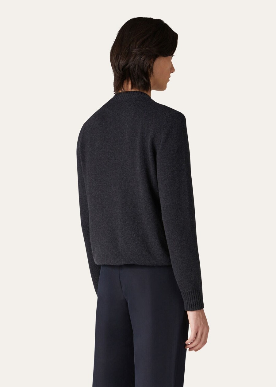 parksville crewneck baby cashmere zwartgrijs melange