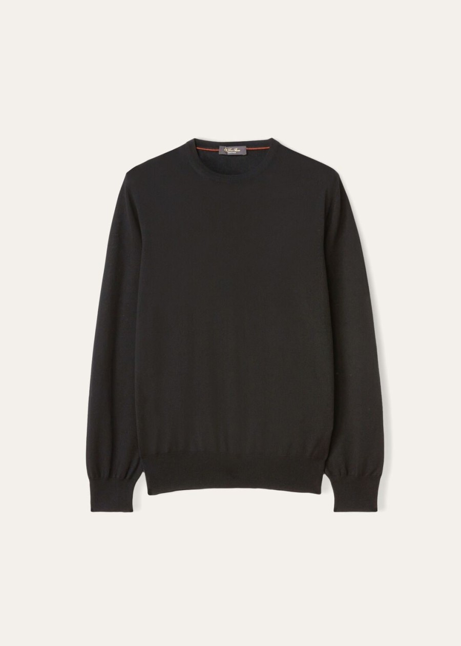 cash light crewneck cashmere zwart