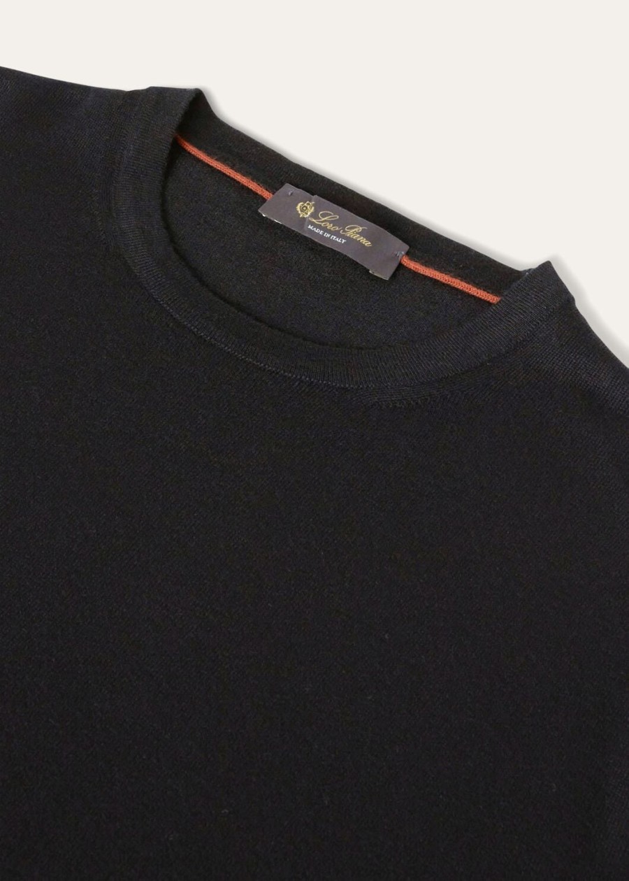 cash light crewneck cashmere zwart