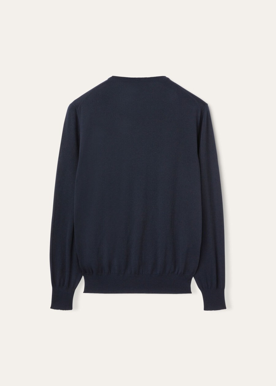 cash light crewneck kasjmier marineblauw