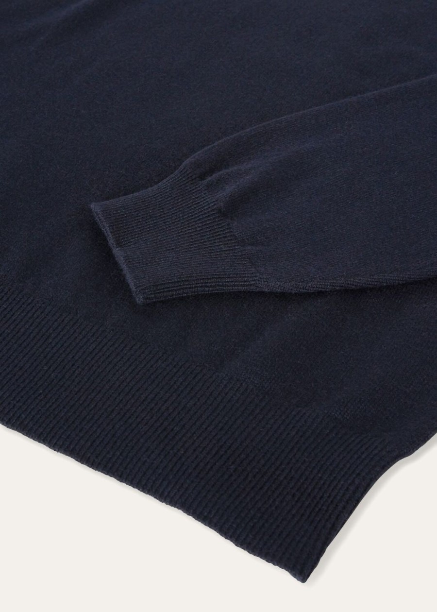 klassieke v-hals babykasjmier in marineblauw