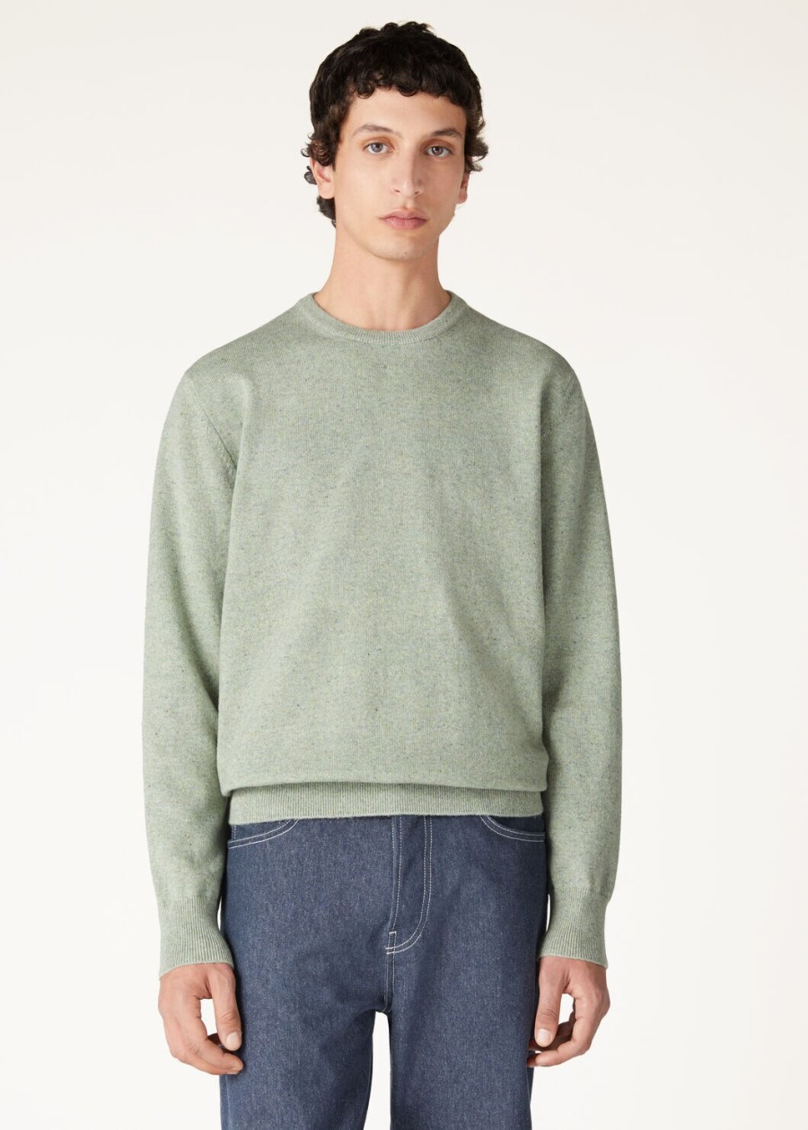 loro cashmere crewneck light ivy trellis melange