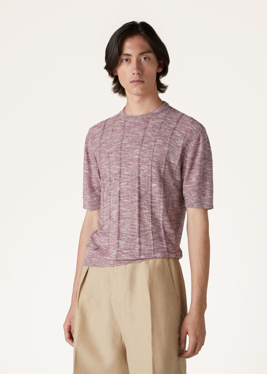 tori crewneck in zijde met kersenjam-effect