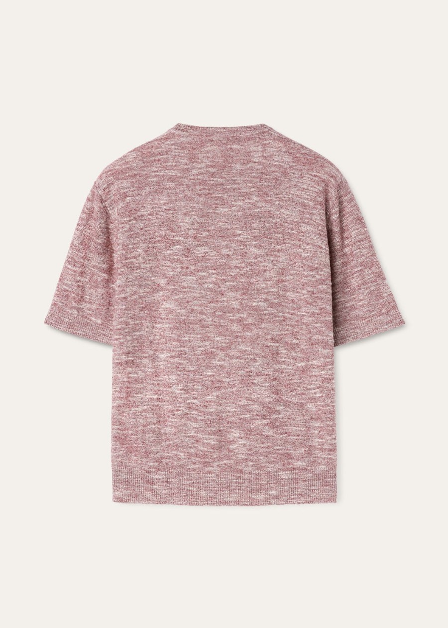 tori crewneck in zijde met kersenjam-effect