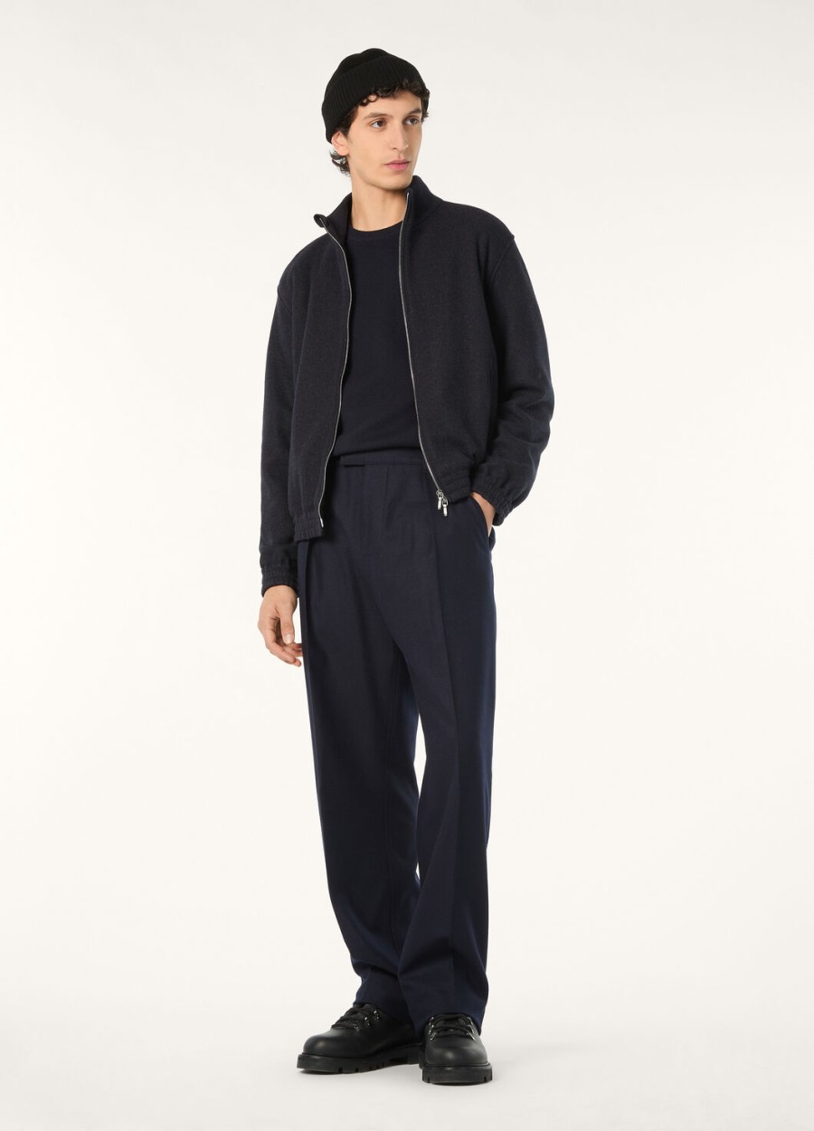 cashmere wish trui met ronde hals lichtblauw marineblauw
