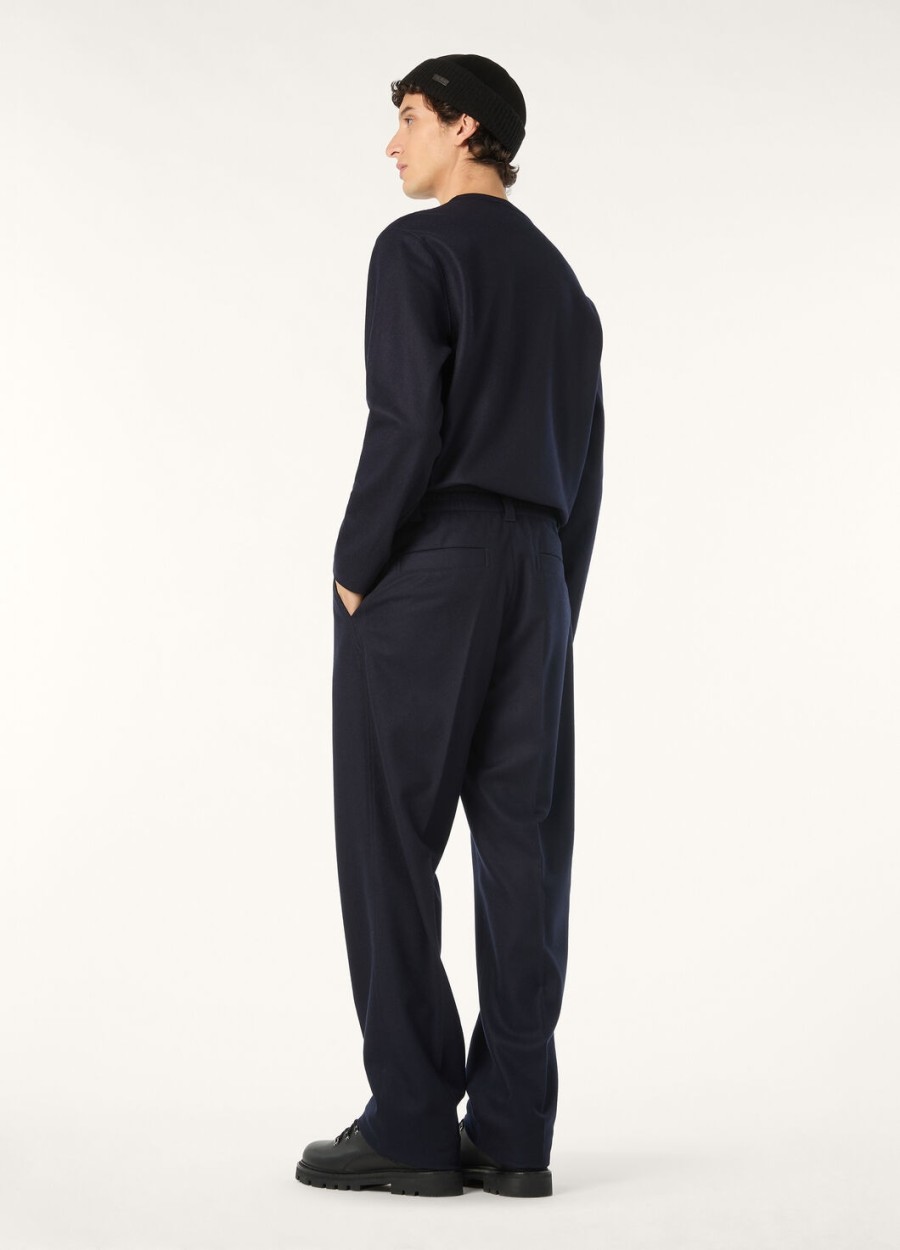 cashmere wish trui met ronde hals lichtblauw marineblauw
