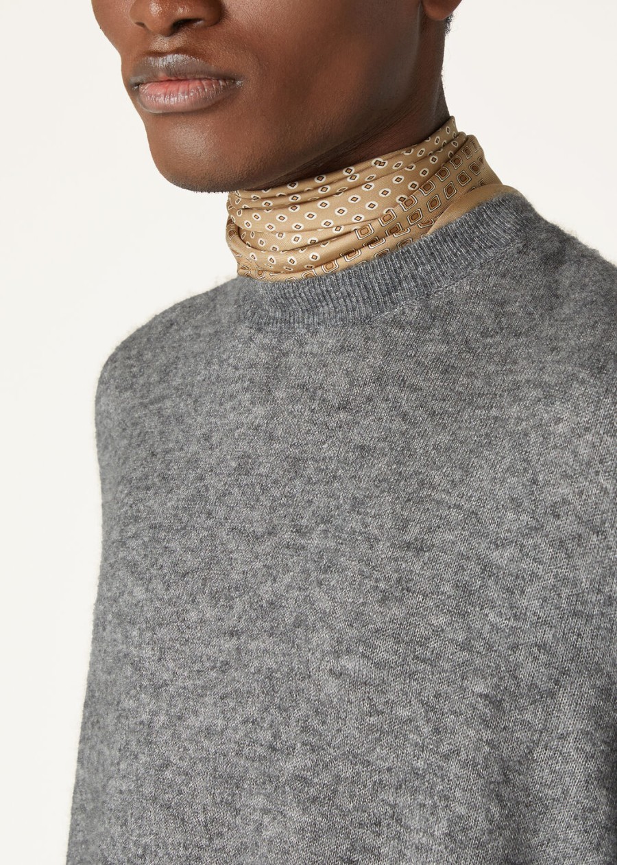 camino crewneck zijde kasjmier grijs melange