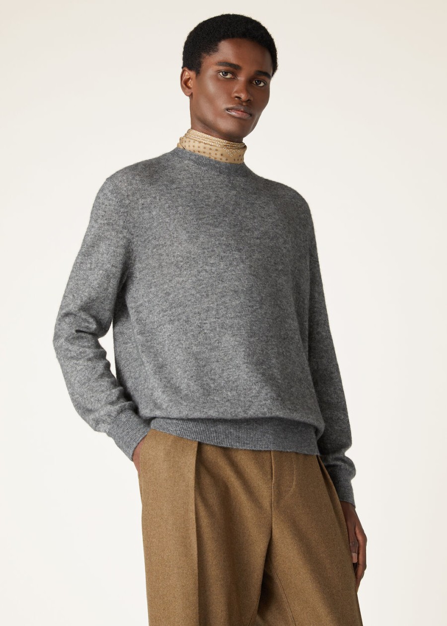 camino crewneck zijde kasjmier grijs melange