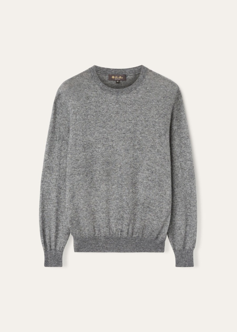 camino crewneck zijde kasjmier grijs melange