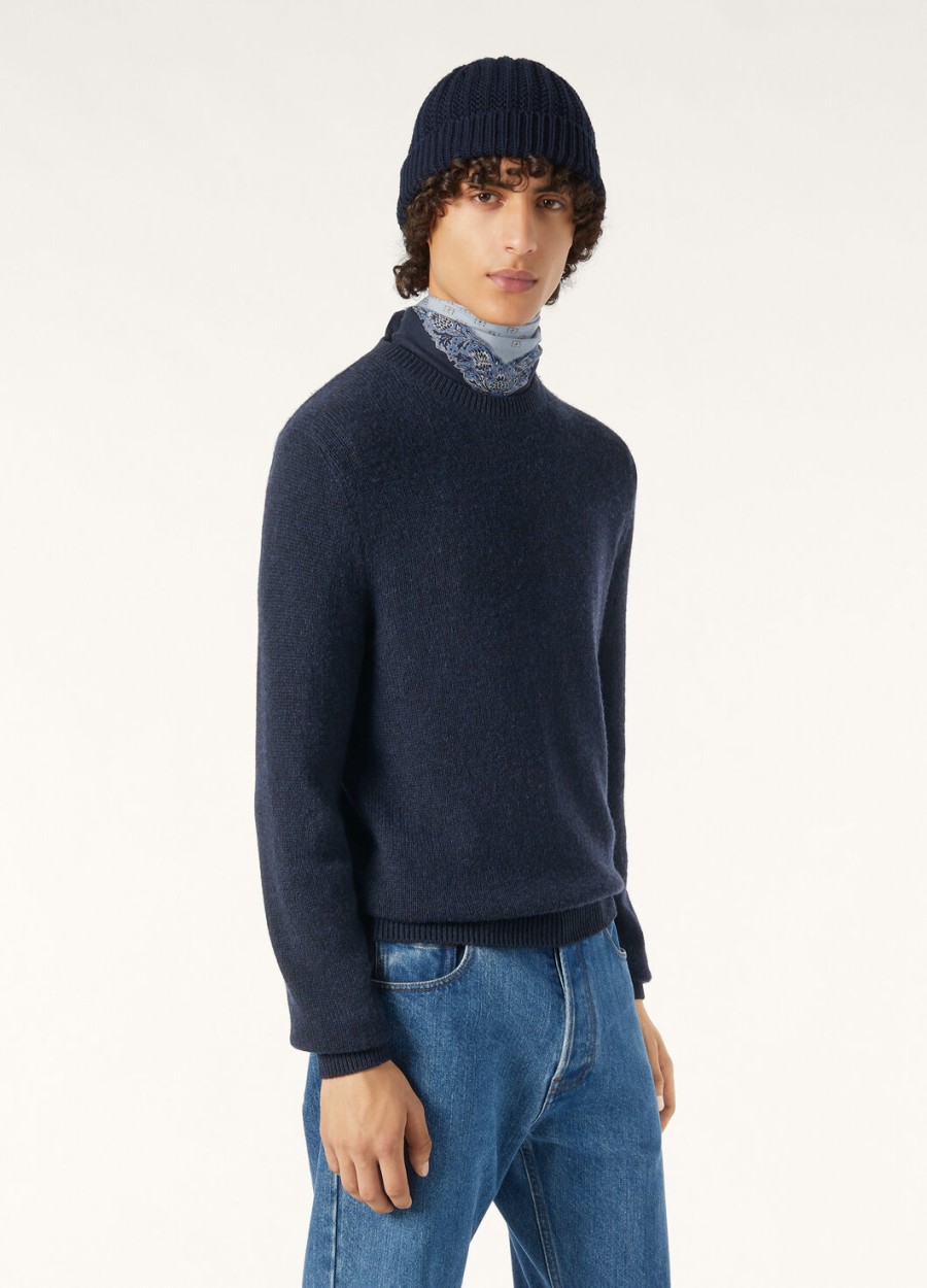 fobello baby cashmere balzello melange met ronde hals