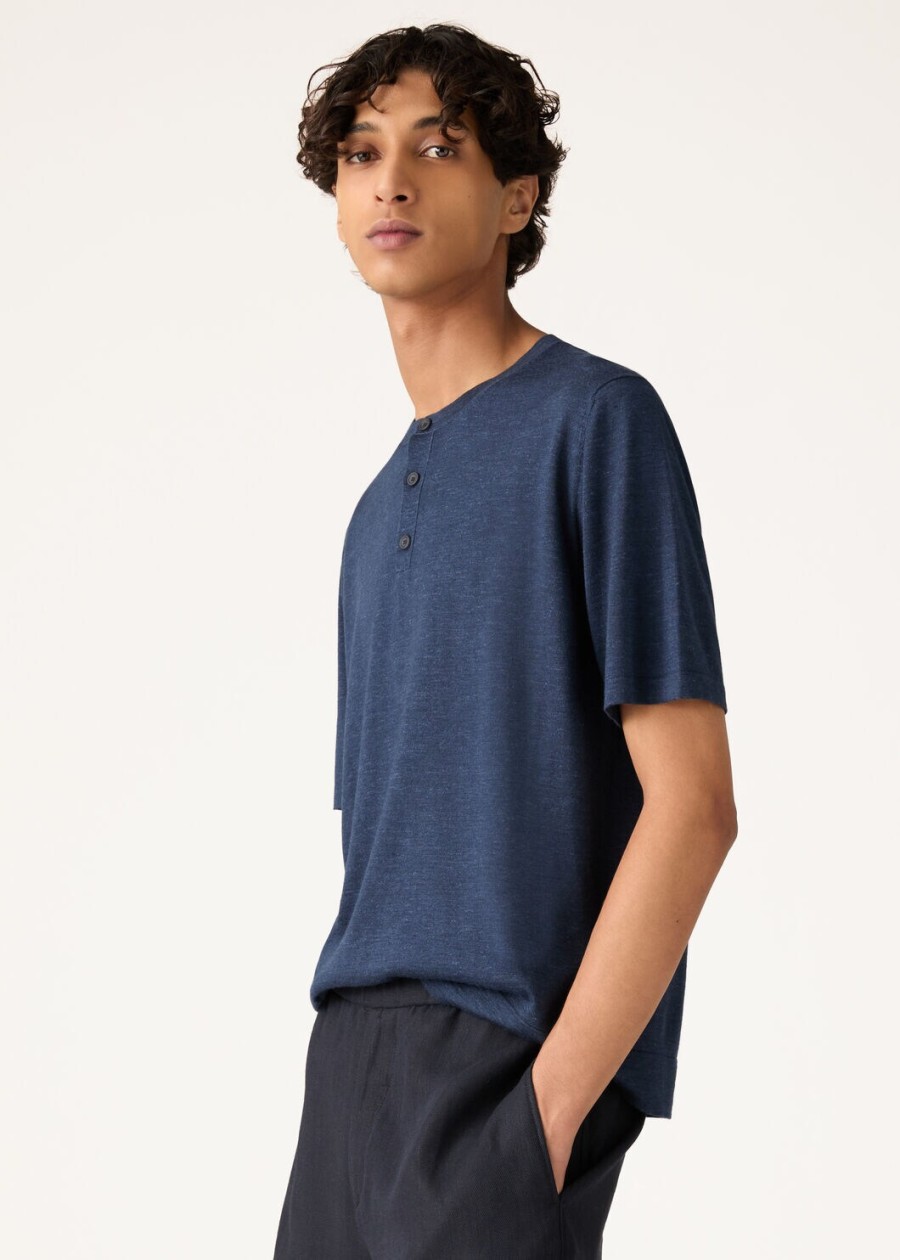 donker leigrijs kasjmier zijden poloshirt
