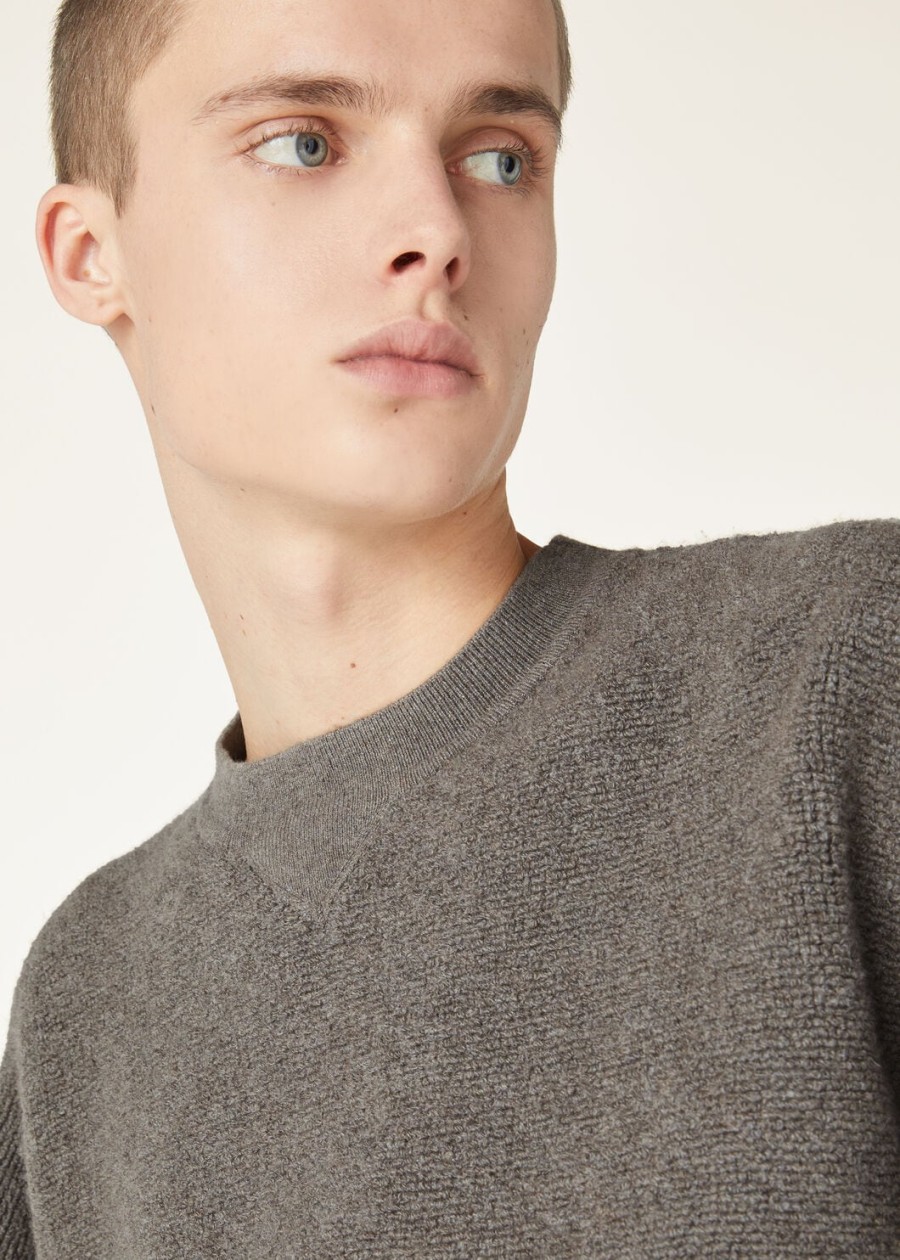 coconing crewneck van kasjmier scheerwol met peer-melange