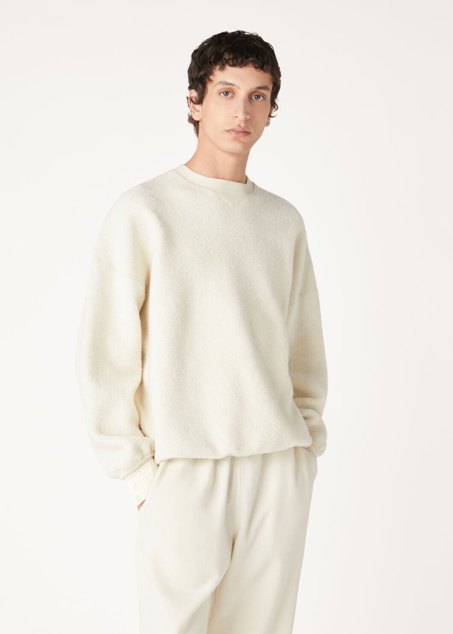 coconing crewneck van kasjmier zuivere scheerwol nougat