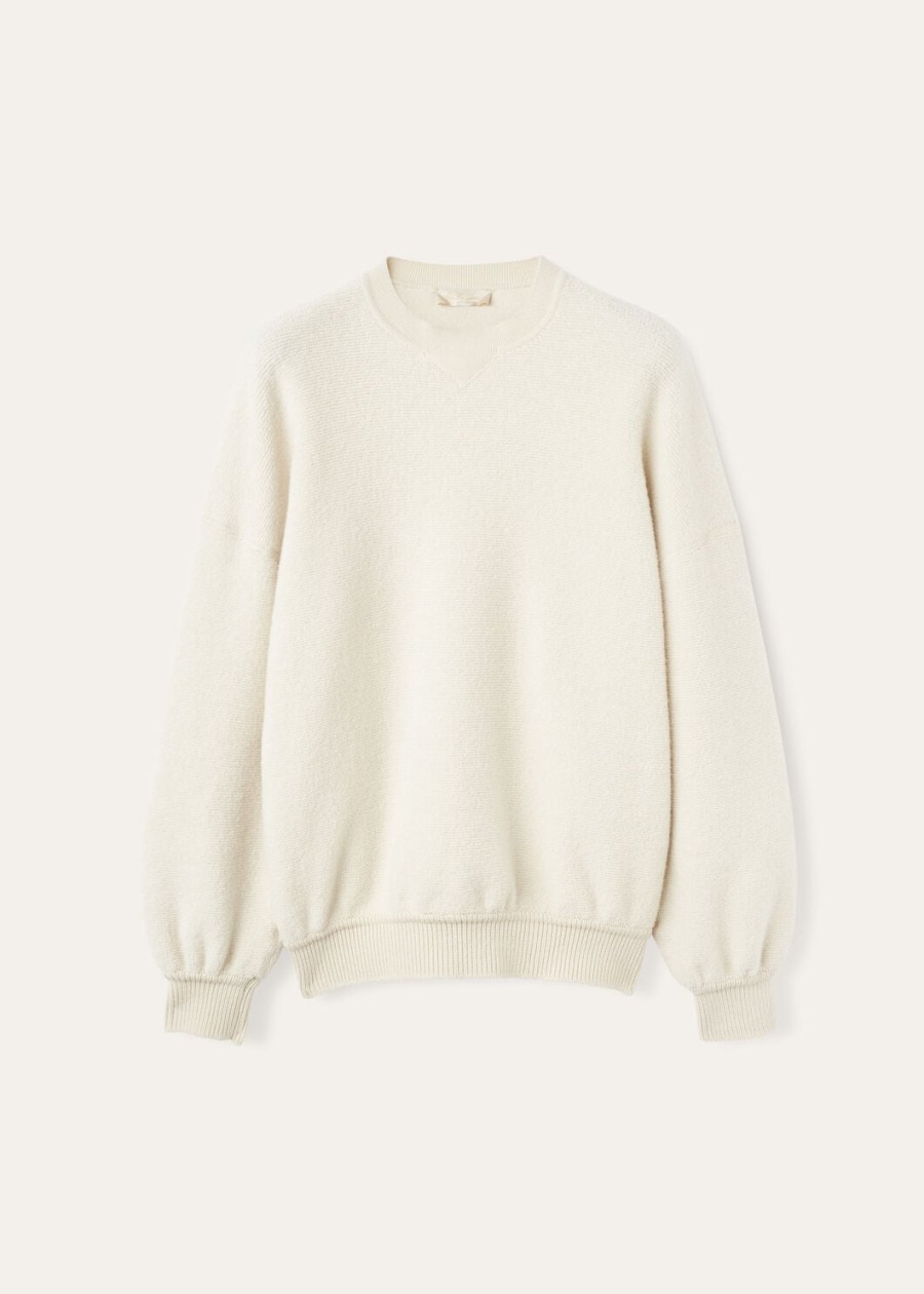 coconing crewneck van kasjmier zuivere scheerwol nougat