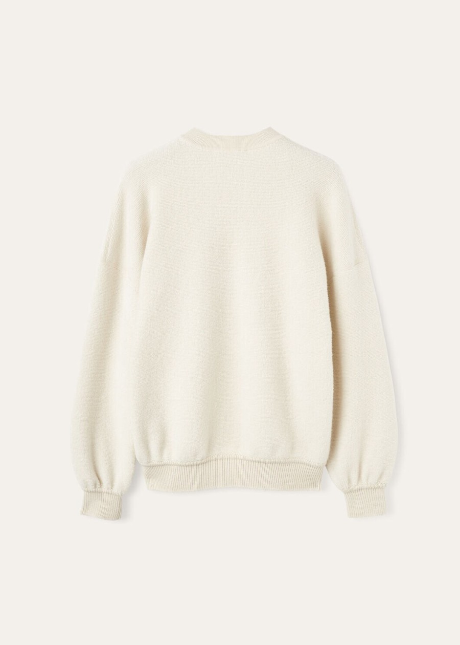 coconing crewneck van kasjmier zuivere scheerwol nougat