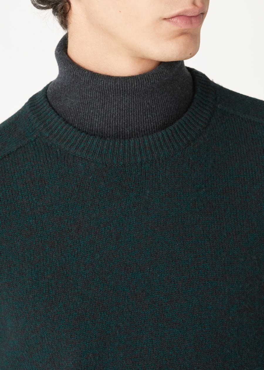 mastallone crewneck van zuivere scheerwol hulstdonkerbruin