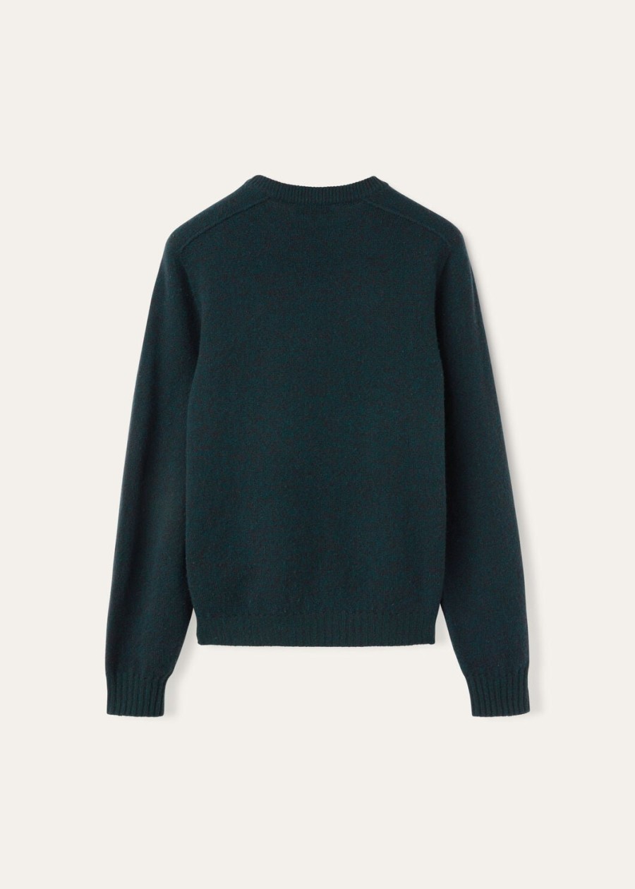 mastallone crewneck van zuivere scheerwol hulstdonkerbruin