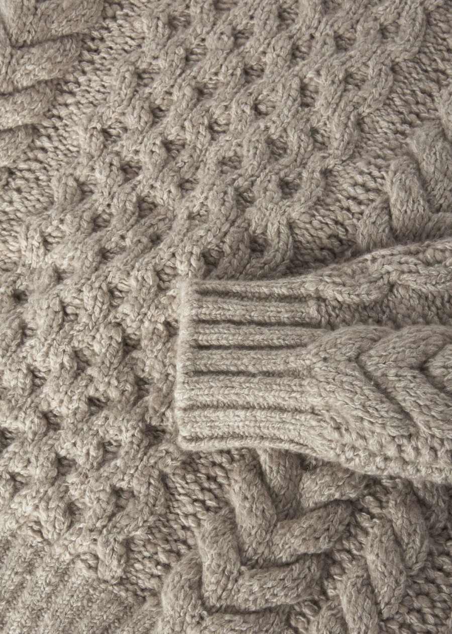 valduggia cashmere garden sand trui met halve hals