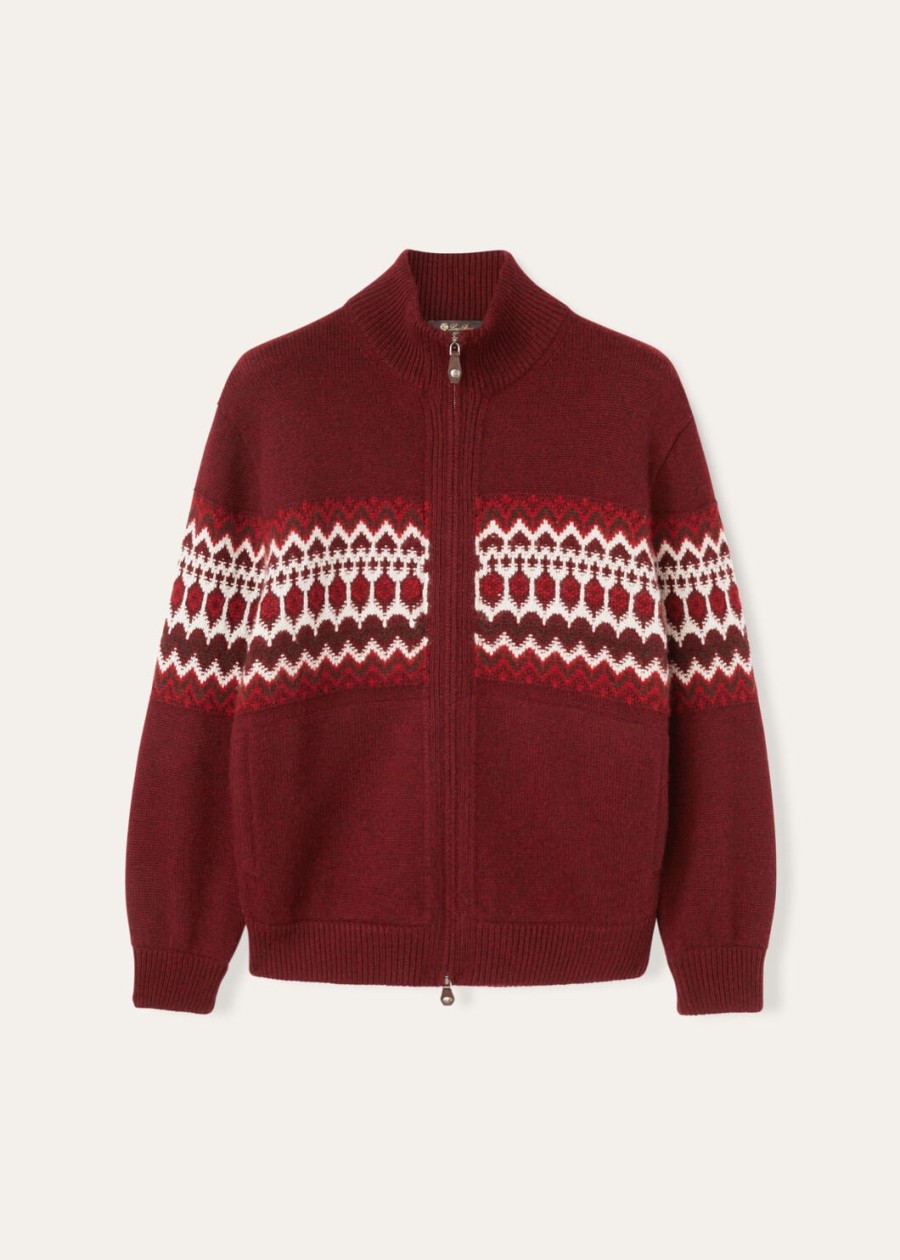 alpe pile bomber kasjmier trui bordeaux melangefel karmijnrood