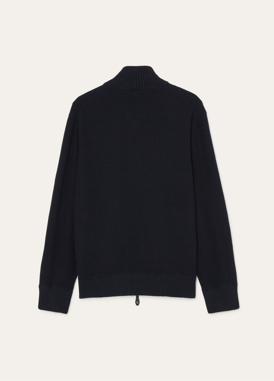 alpe bomber baby cashmere coarsehair trui marineblauw