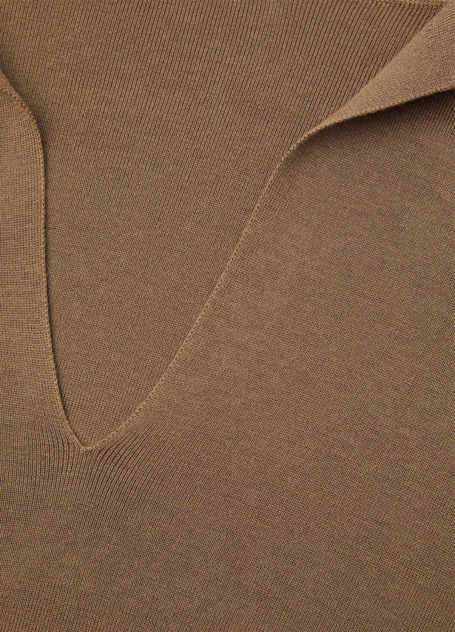 poloshirt siena katoen zijde gerookt hout