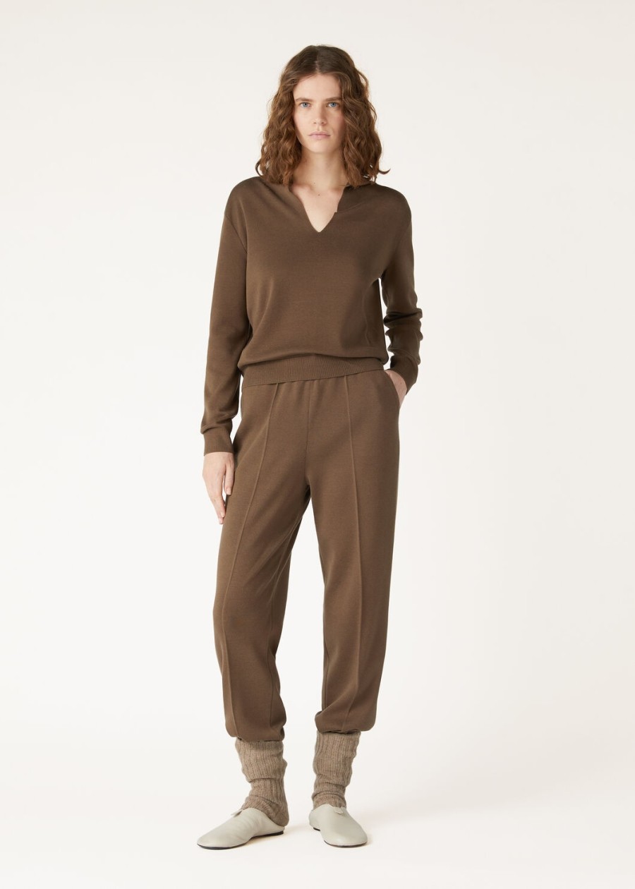 siena katoen-zijden poloshirt in de kleur tawny bark