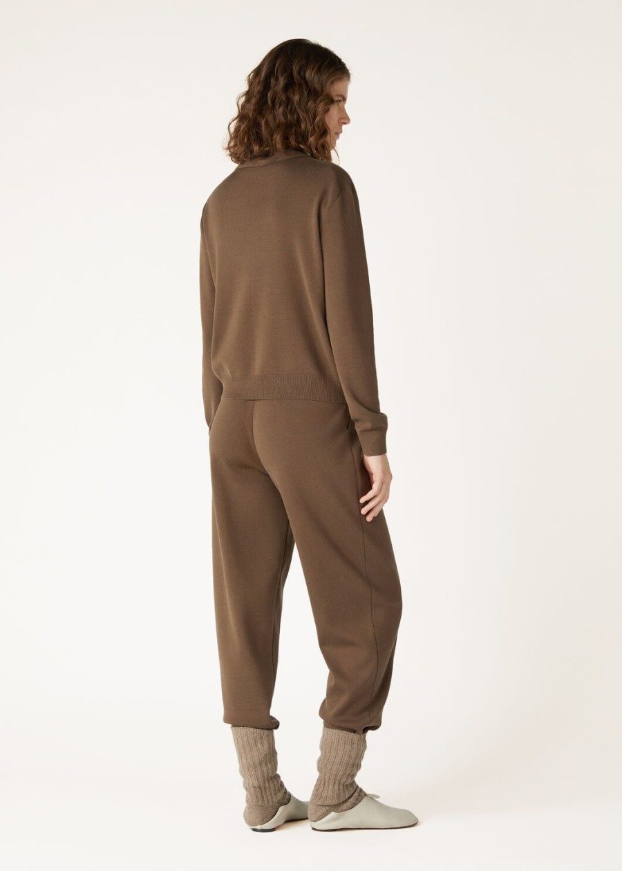siena katoen-zijden poloshirt in de kleur tawny bark