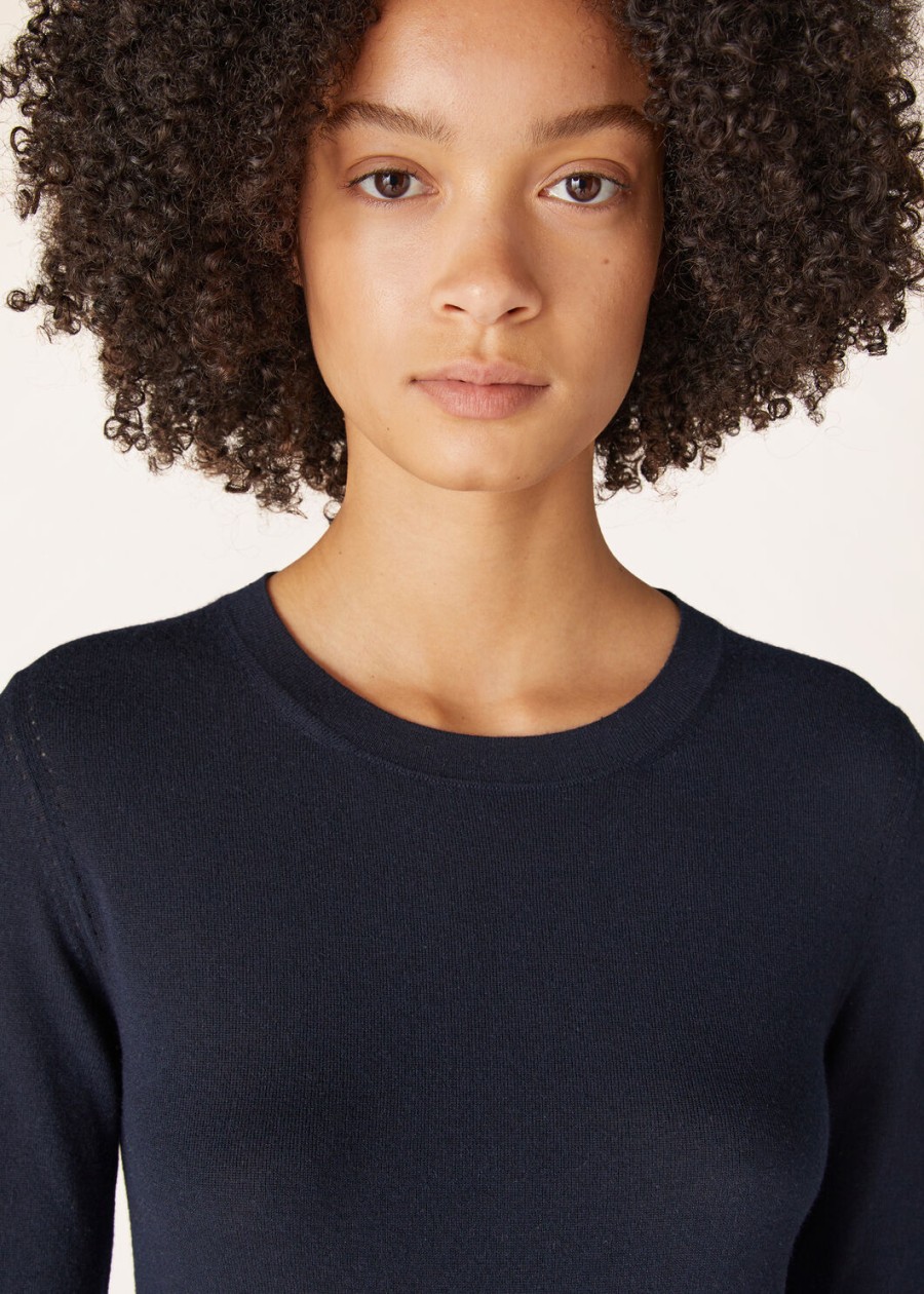 neo piuma crewneck kasjmier marineblauw