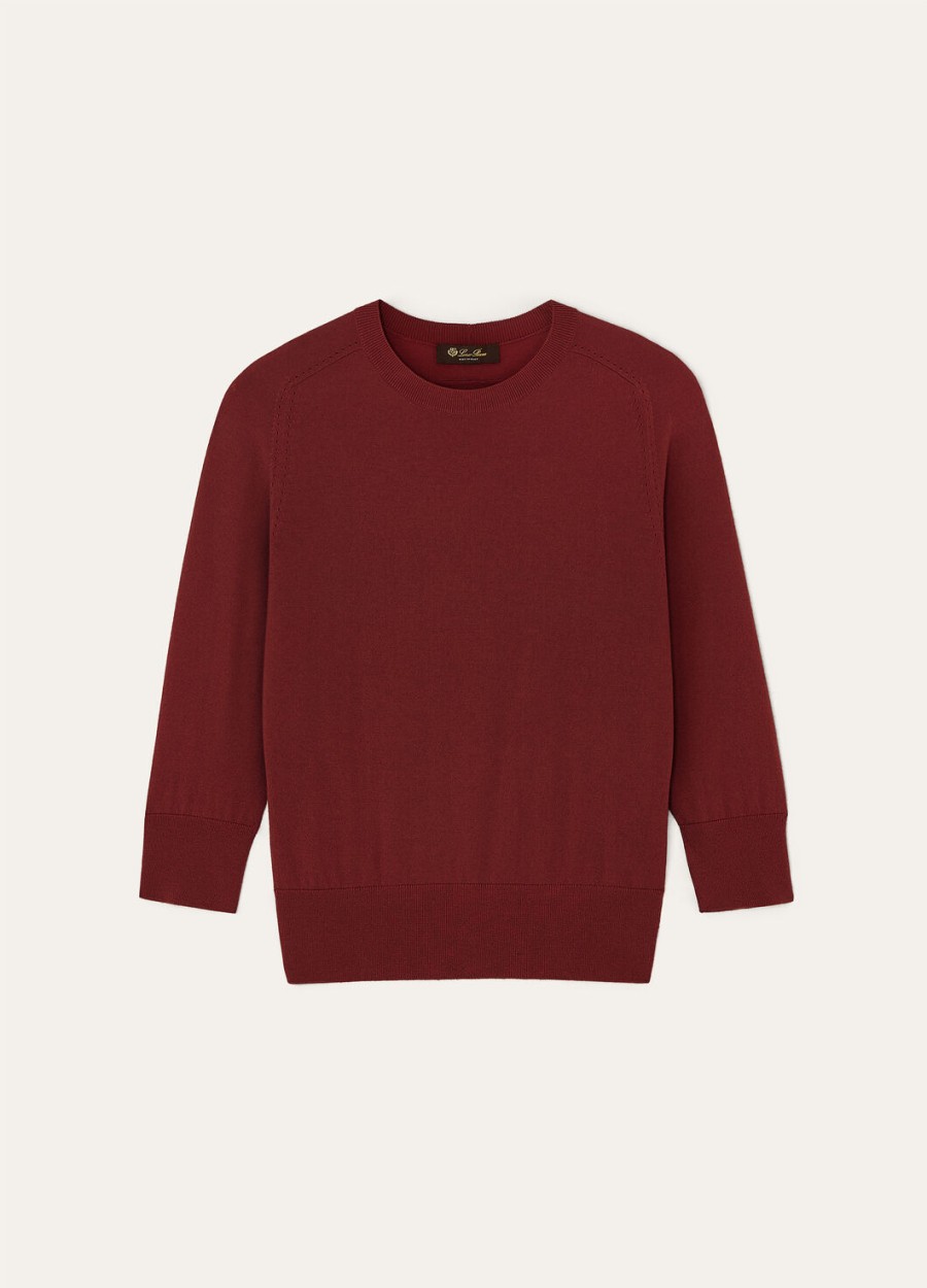 piuma crewneck kasjmier diep bordeauxrood