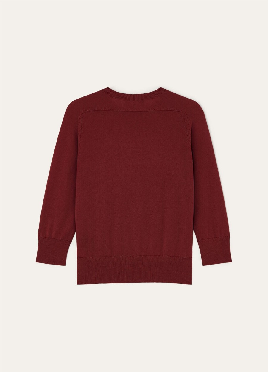 piuma crewneck kasjmier diep bordeauxrood