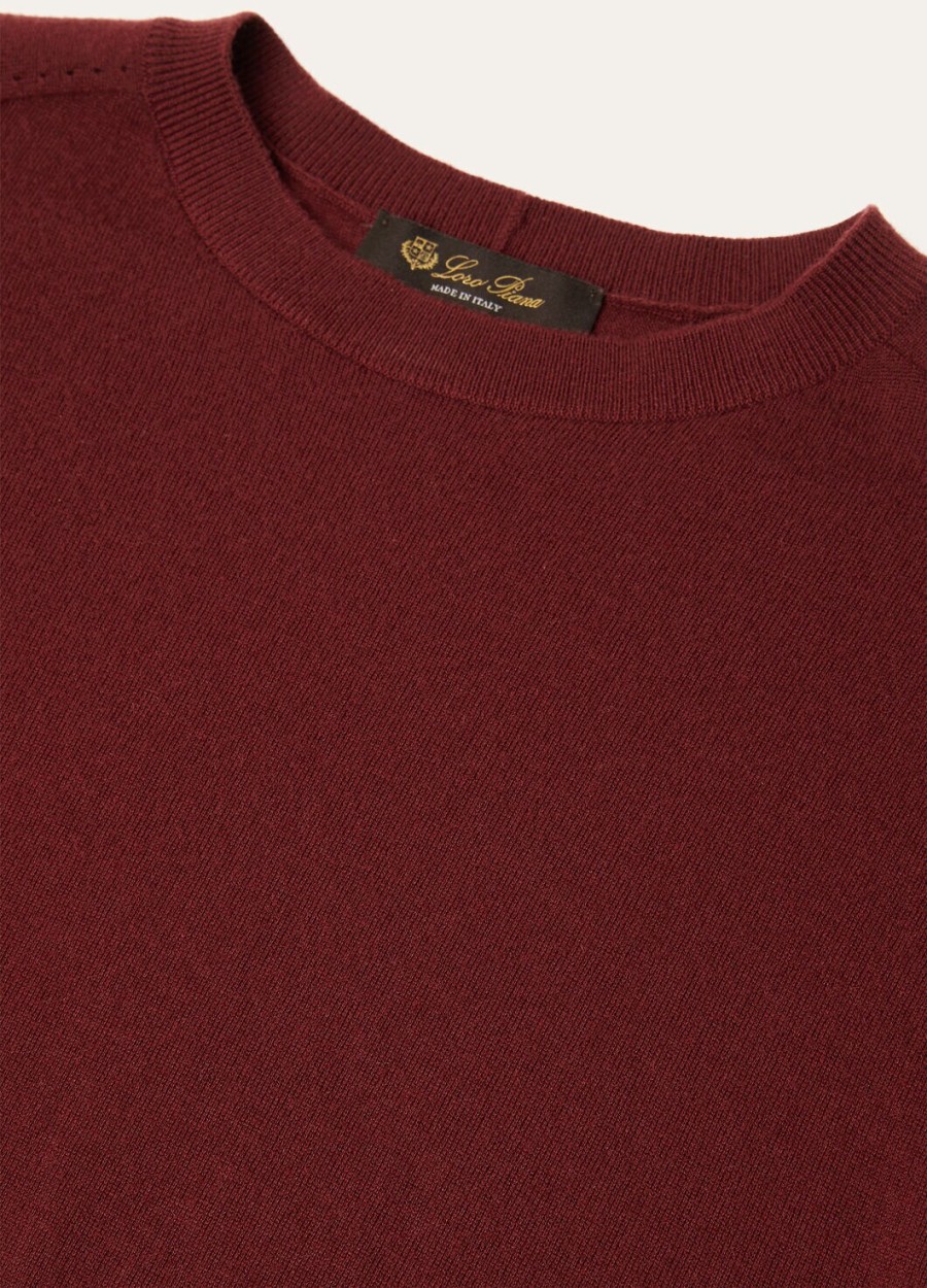 piuma crewneck kasjmier diep bordeauxrood
