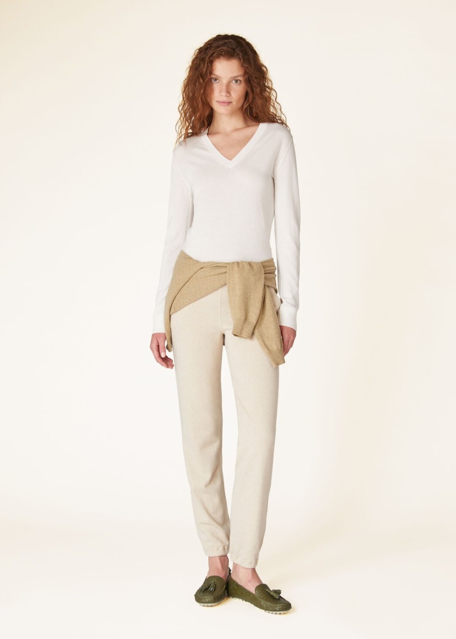 nieuwe piuma v-deck cashmere white