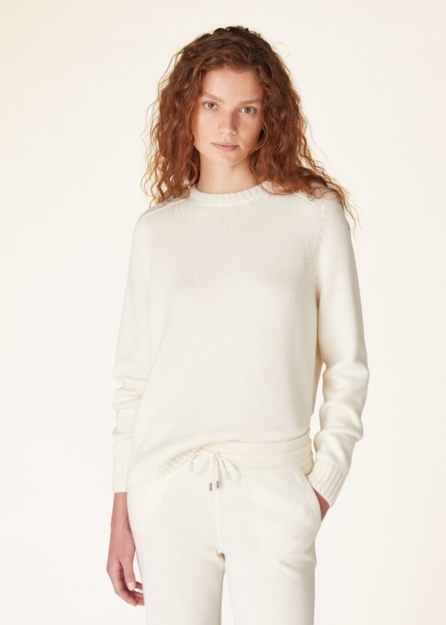 parksville crewneck baby cashmere white titanium