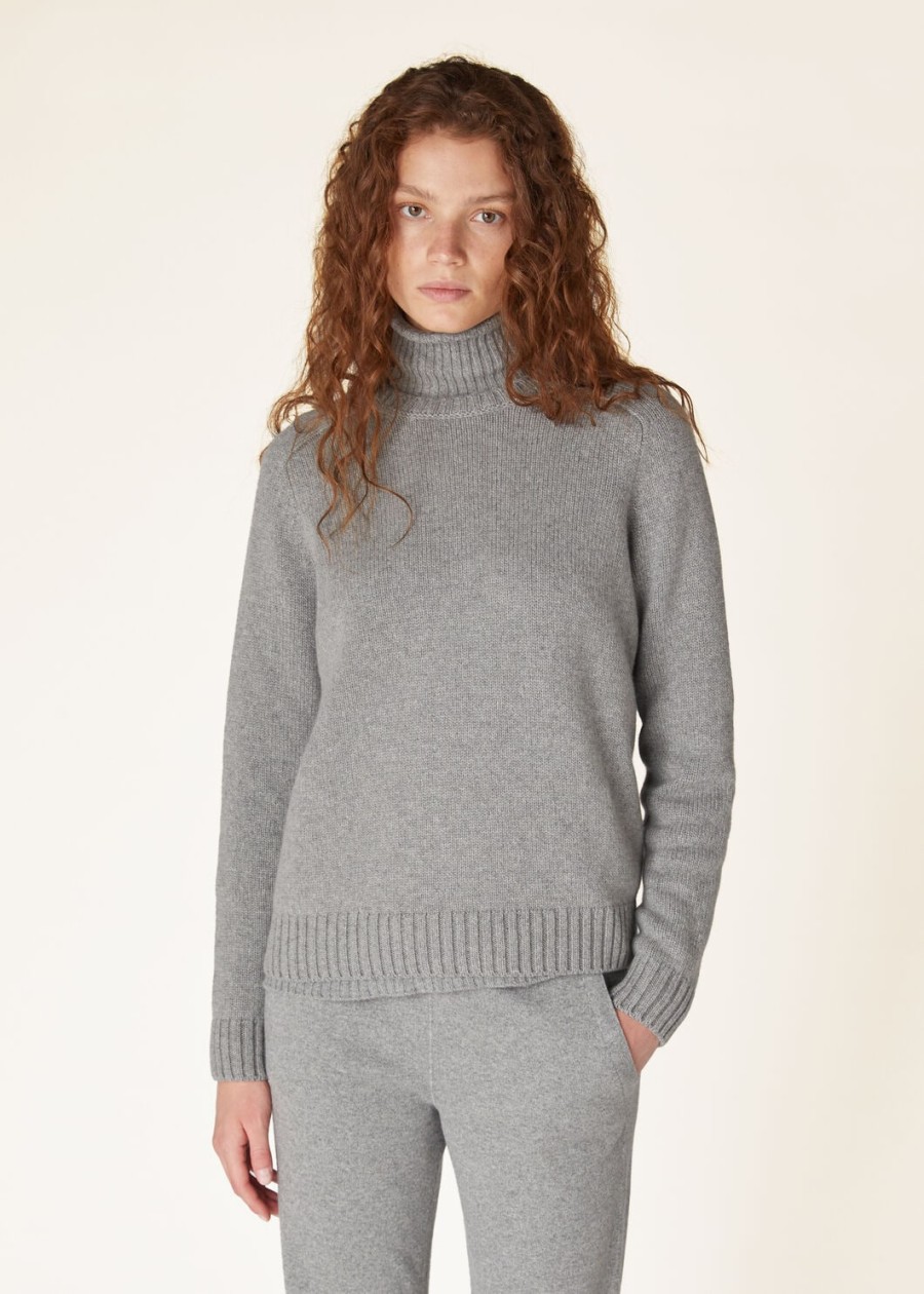 parksville crewneck baby cashmere flannel melange